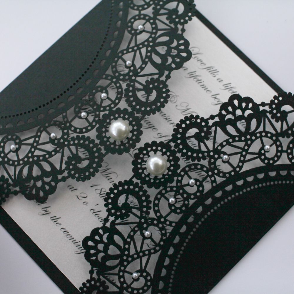 Vintage Style Lasercut Black Lace Doily Invitation- would like just not in black