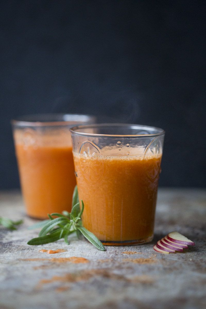 Warm & Spicy Apple Carrot Drink by greenkitchenstories #Juice #Apple #Carrot