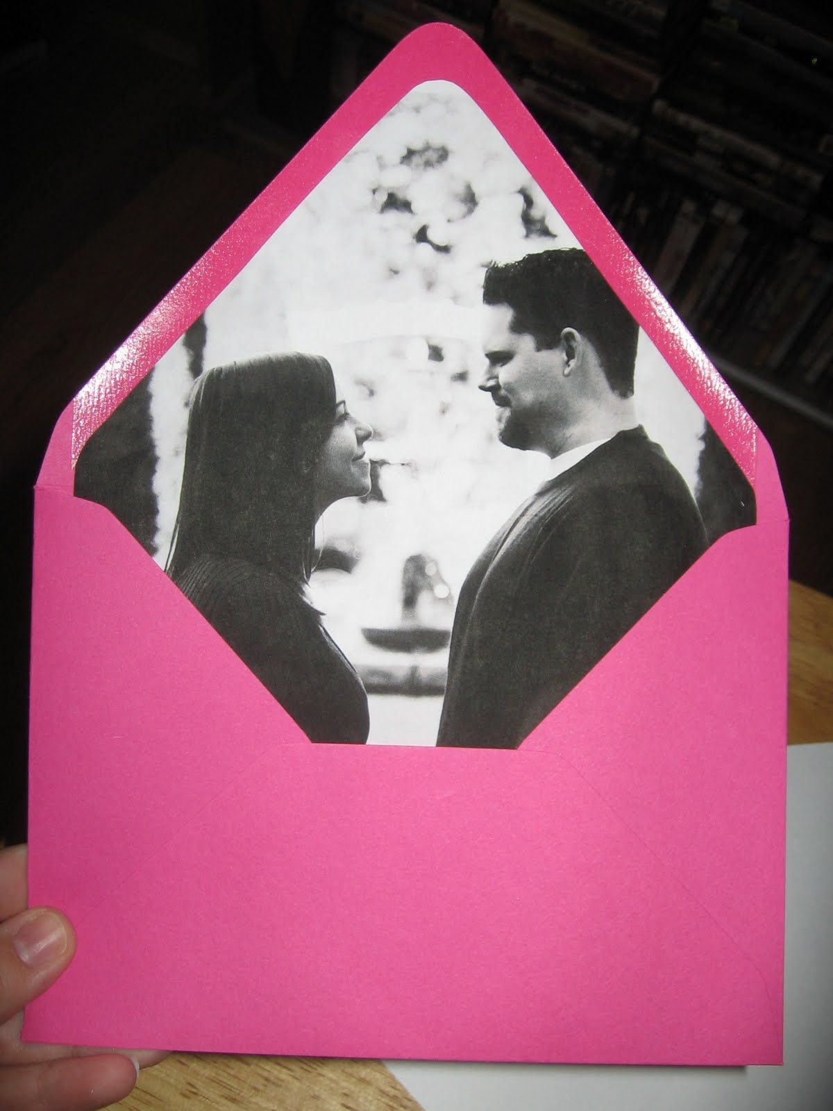 We love this idea of using photos as envelope liners!    These in particular wer