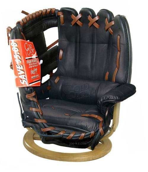 Whoa Nellie! A Bar Room Baseball Glove Chair