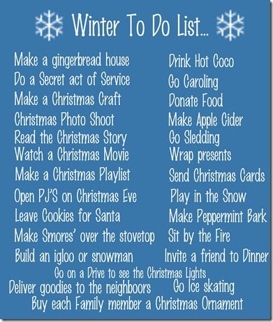 Winter to do List