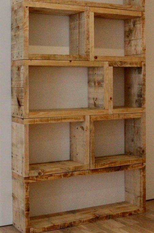 Wooden Pallet Bookcase – @Tina Reeves – this would be perfect for your craft roo