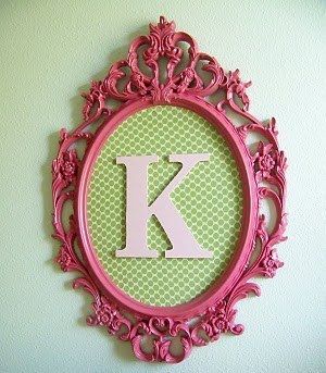 Would love to do this for each of the girls. Turquoise framed “P”, purple framed