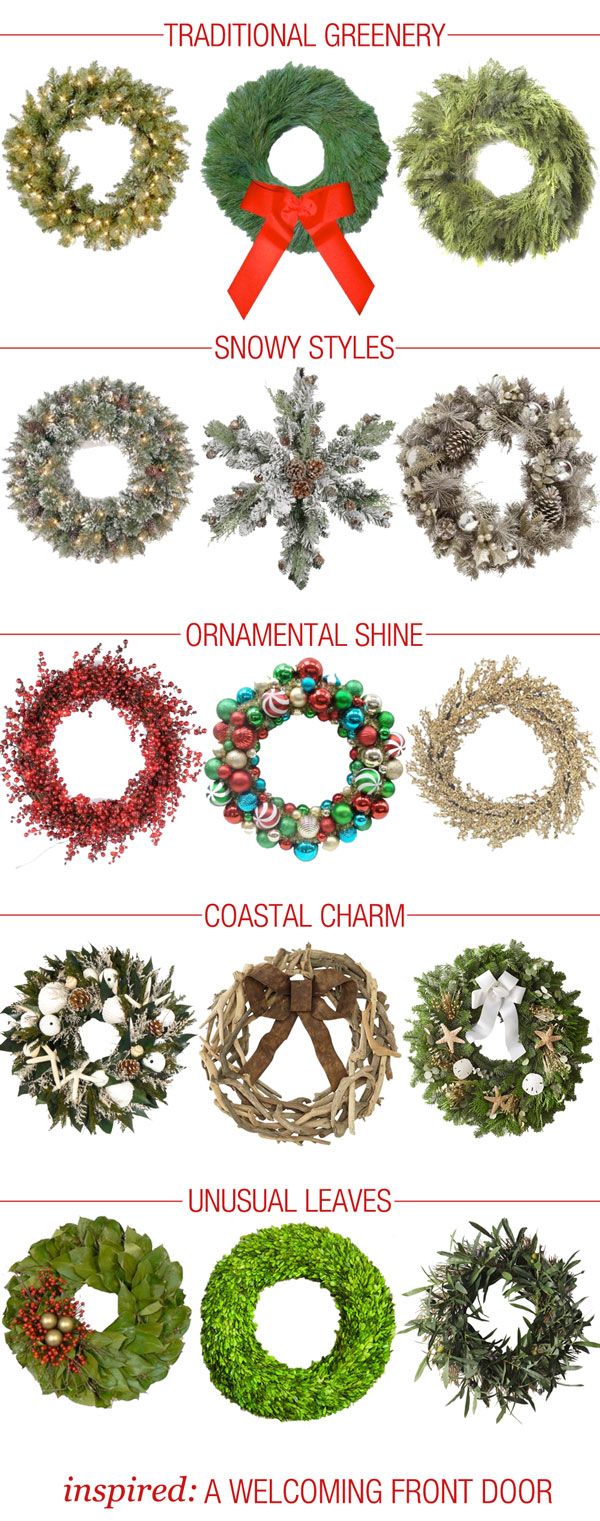 Wreathes galore! A roundup of all of our favorite wreaths and where to find them