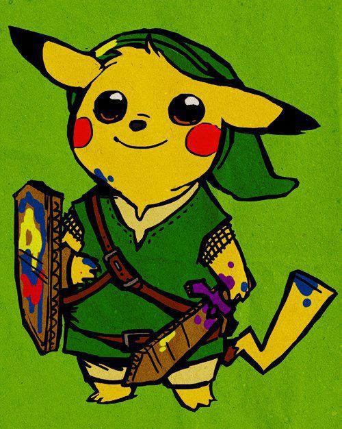 [ Pokémon + Zelda ]    [ Pikachu + Link ]