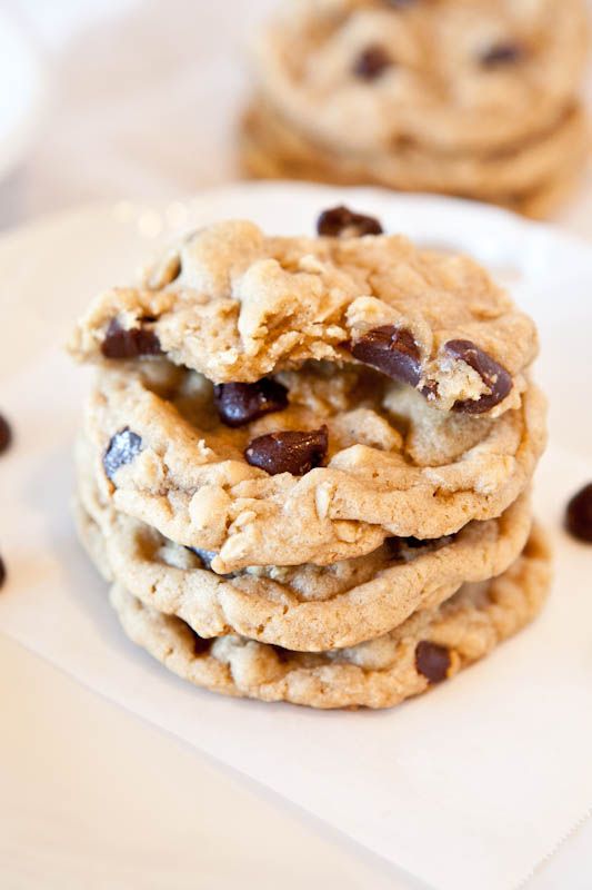 chocolate chip peanut butter oatmeal cookies. All my favorites in one cookie – l