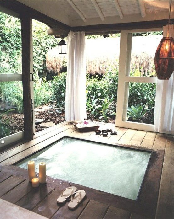 covered backyard hot tub