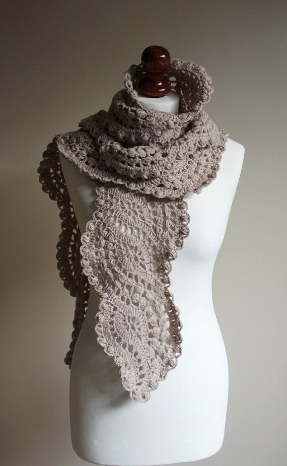 crochet long lace scarf