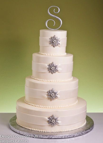 crystals winter wedding cake
