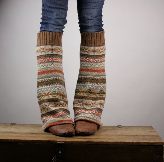 cut up old thrift store sweater for leg warmers…cute!!