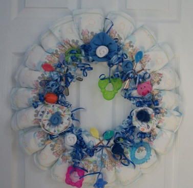 diaper wreath…someone's going to get one of these for their baby shower!