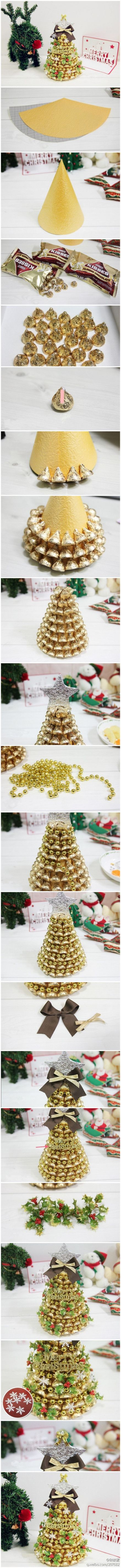 DIY Gold Kisses Christmas Tree!
