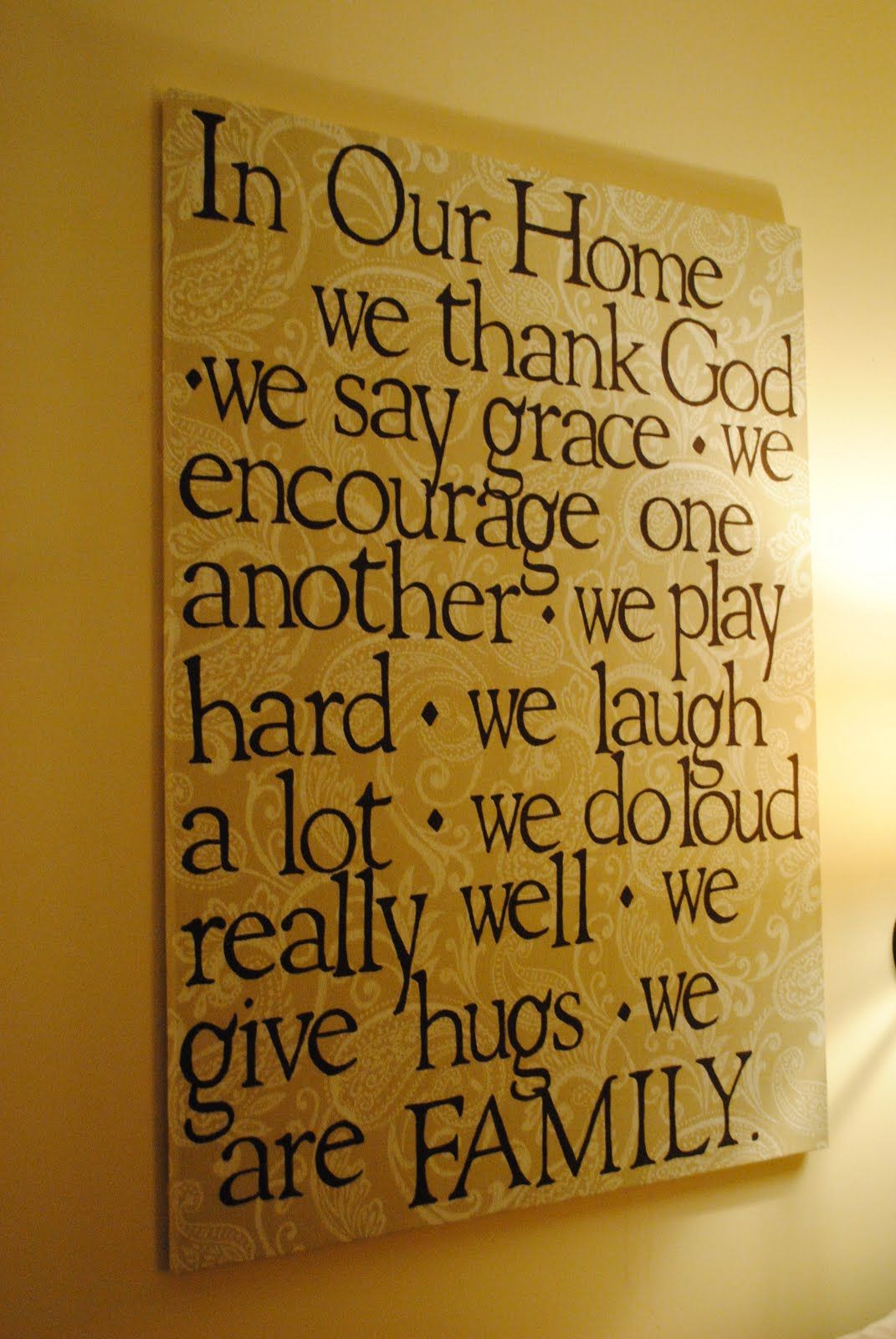 fabric-wrapped canvas family quote