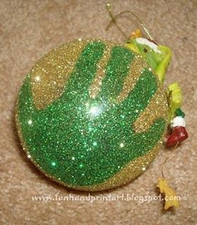 glitter handprint ornament