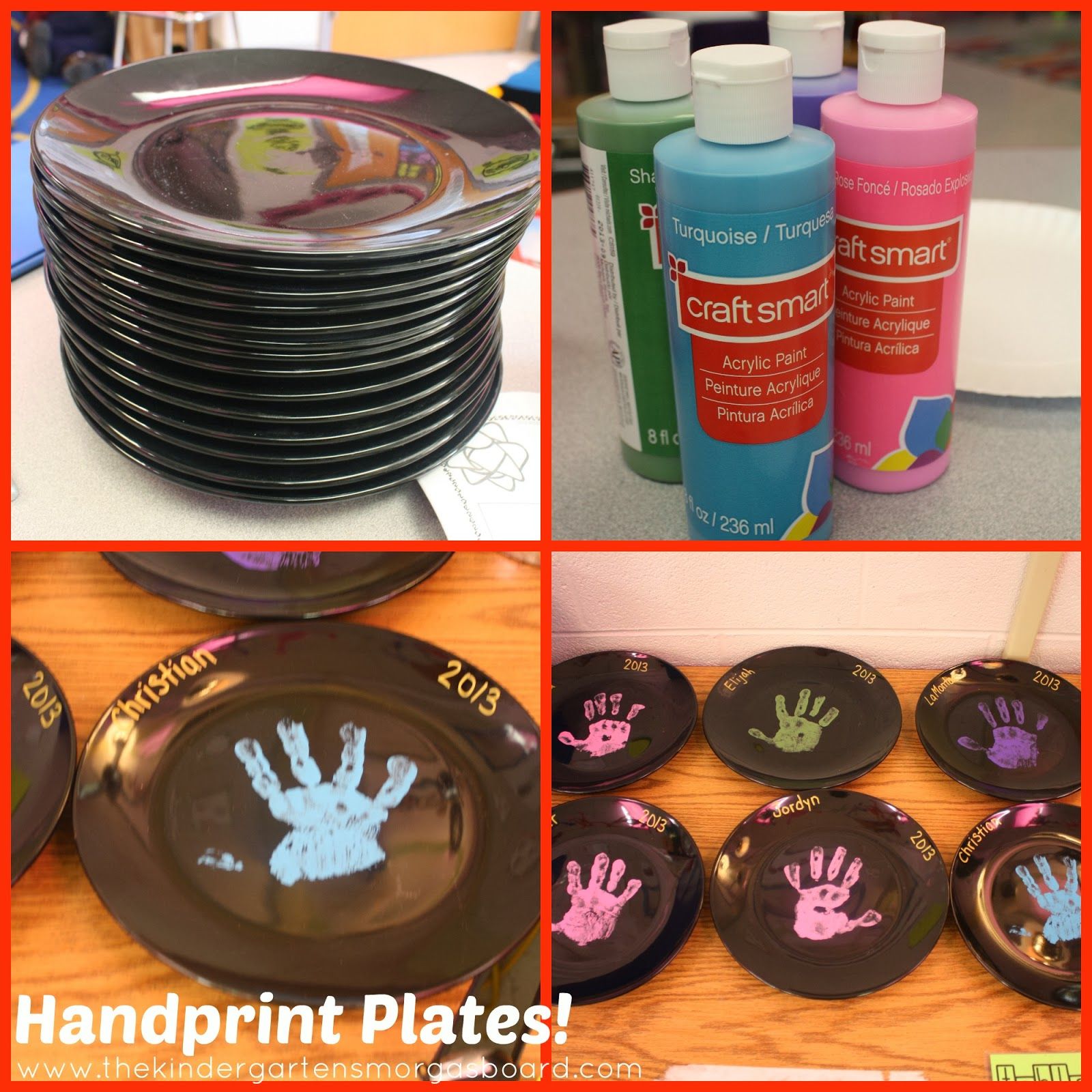 These were the easiest and cutest parent gifts!! Seriously..love these ... -   Handprint plates ideas
