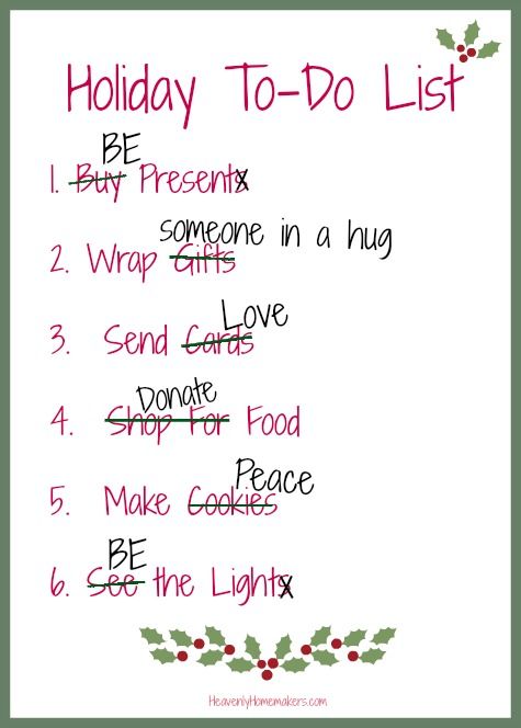 Download and print a free Holiday To-Do List to use as a reminder and ... -   Christmas To Do List Pictures, Photos, and Images