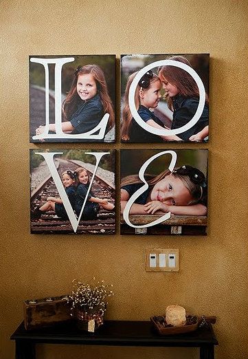 Incorporate letters into photo canvases