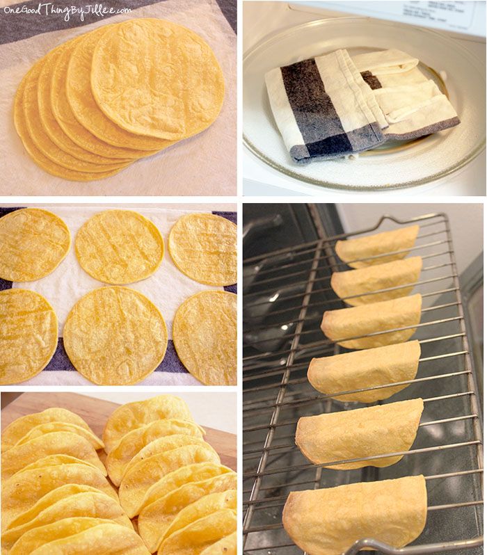 making crunchy taco shells in your oven!