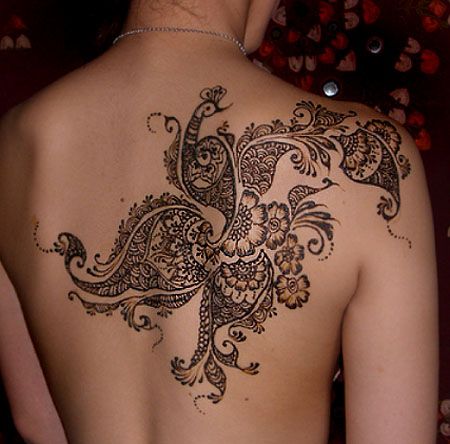 mehndi style – it would be beautiful with white ink incorporated into it.