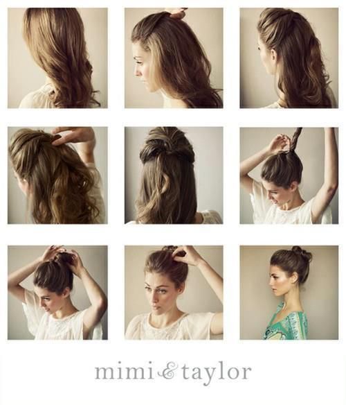 messy bun trick  For when my hair is finally long again.