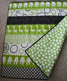 modern strip quilt for baby