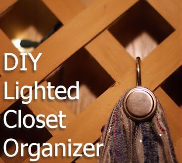 organize handbags and scarves on the wall of a closet with a #diy lighted wall c