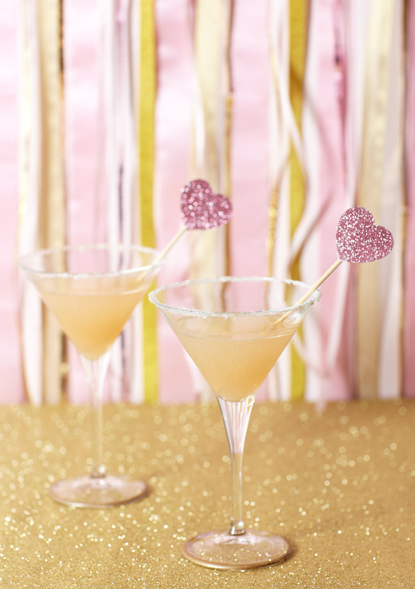 pink + gold martini
