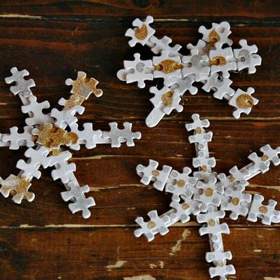 puzzle piece snowflakes