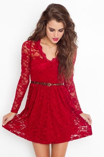 red dress + lace ♥