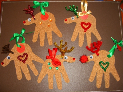 reindeer handprint ornaments