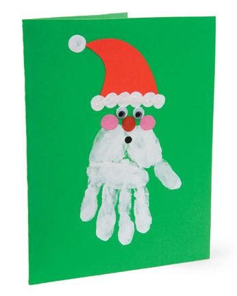 santa handprint card