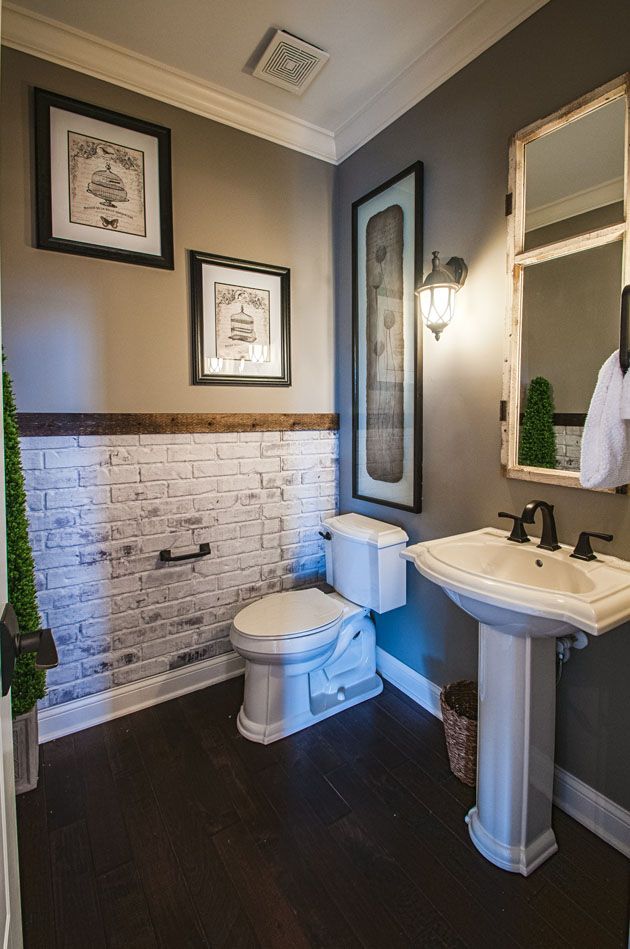 Exposed Brick Accent -   Small and Functional Bathroom Design Ideas