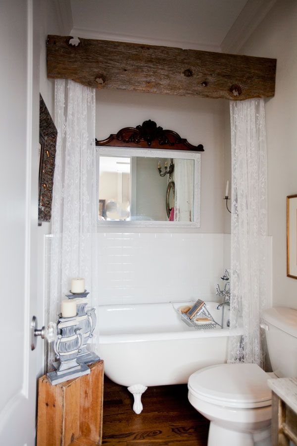 Lace Valance -   Small and Functional Bathroom Design Ideas