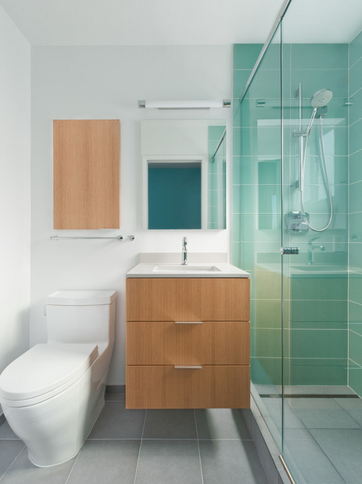 Modern and Blue -   Small and Functional Bathroom Design Ideas