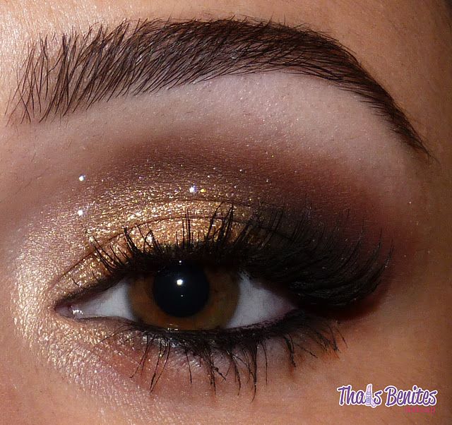smoky eye with gold shadow… so pretty and twinkly looking