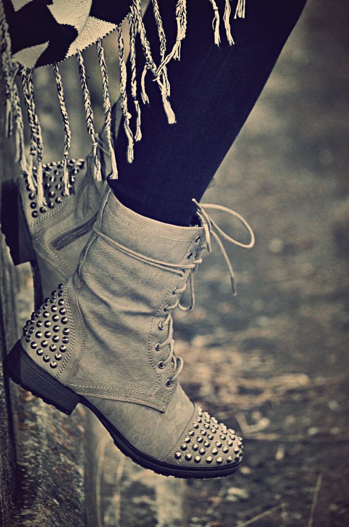 studded combat boots