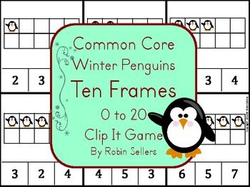 ten frame common core penguin clip it game