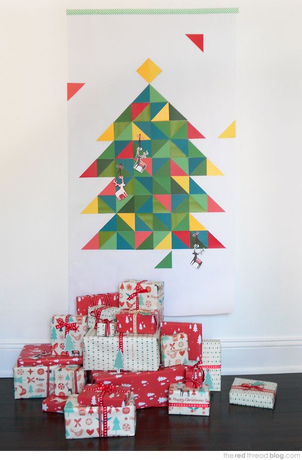 the red thread Paint Chip Christmas Tree