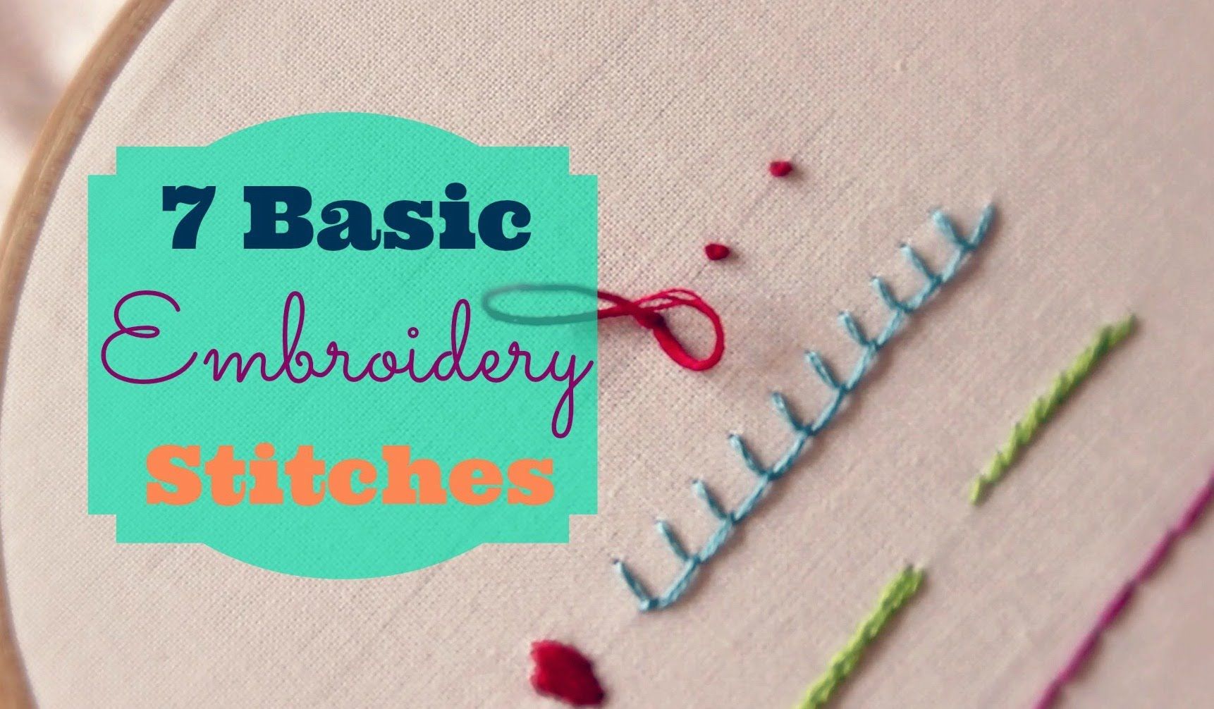 7 Basic Embroidery Stitches -   Wonderful pictorial reference to basic and embroidery stitches.
