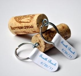 wine cork keychains — cute wedding favors?