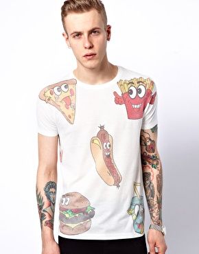 ASOS T-Shirt with Fast Food Print