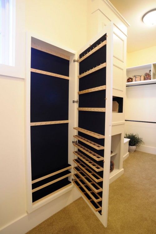 A jewelry closet.  Smart. Plus it looks like it just uses the space between the