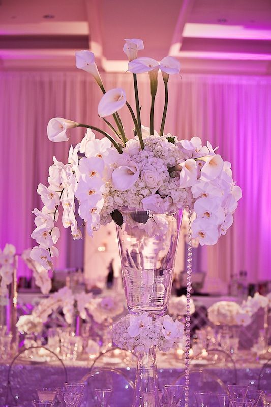 A variety of white flowers + bling = breathtaking.