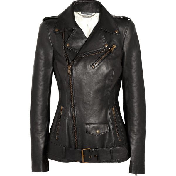 Alexander McQueen Leather biker jacket ❤ liked on Polyvore
