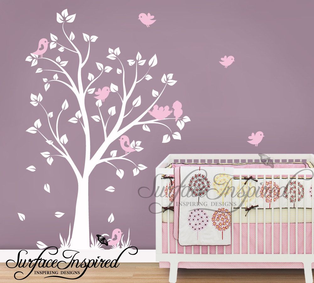 Baby Nursery Wall Decals Nursery Garden Tree by SurfaceInspired, via Etsy.– Im