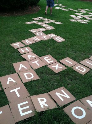 Backyard Scrabble! This would make a great combined activity!