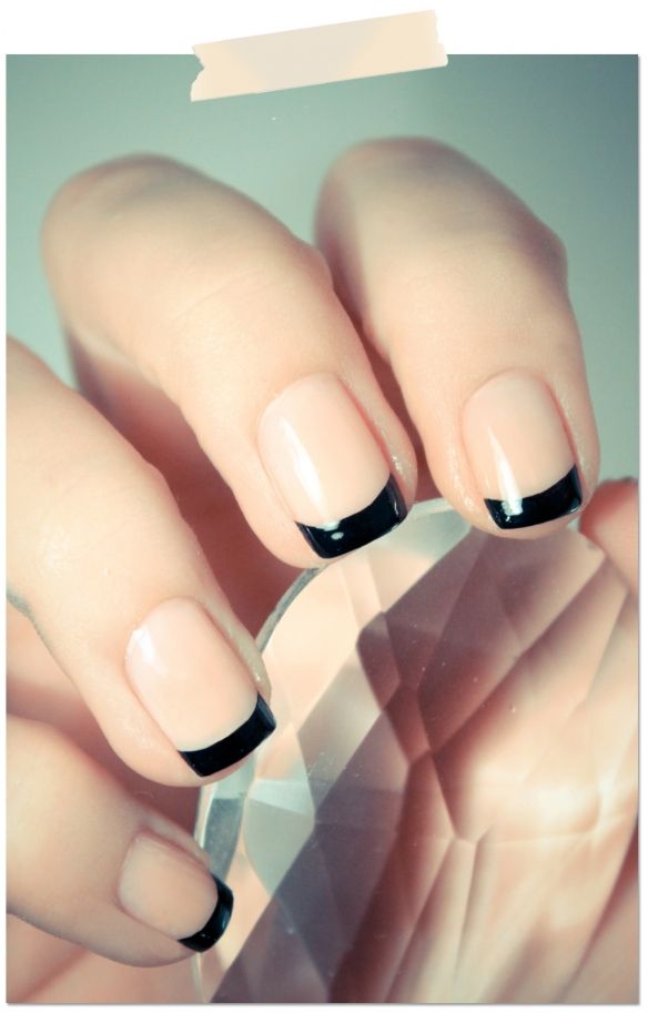 Black French manicure