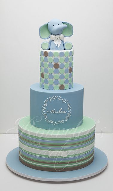 Blue Ellie Christening Cake