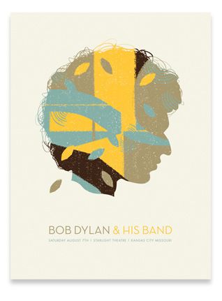 Bob Dylan gig poster by Vahalla Studios