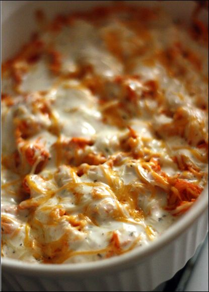 Buffalo Chicken Dip with Cream Cheese and Ranch Dressing